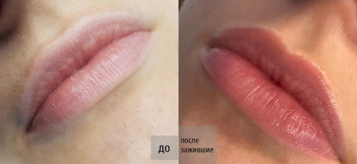 перманентный макияж губ фото до и после